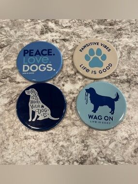 Life is Good Coasters - Dog Themed- set of 4